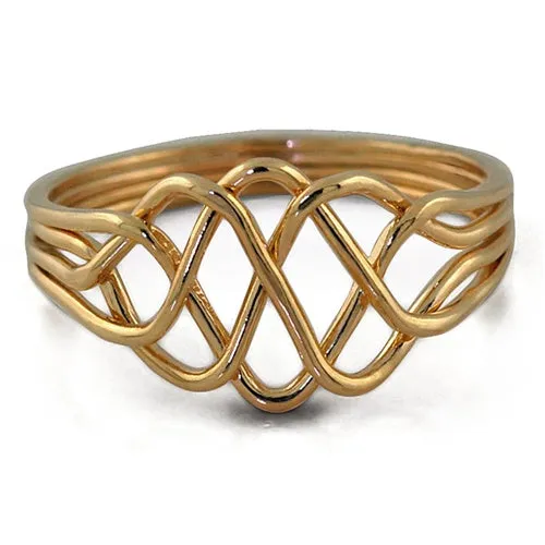 Retired 14K Yellow Gold 4 Band Princess Puzzle Ring 4PY