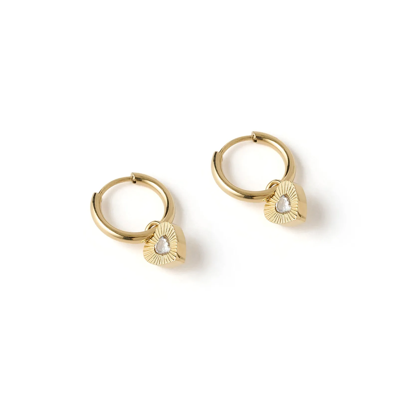 Ruby Heart Earrings - Stone