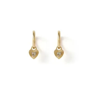 Ruby Heart Earrings - Stone