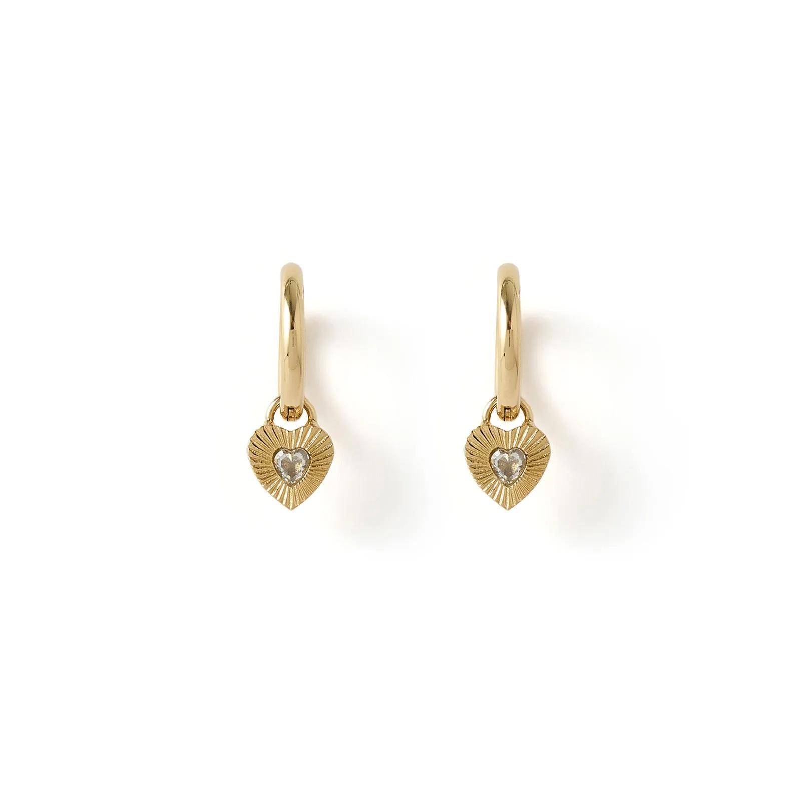 Ruby Heart Earrings - Stone