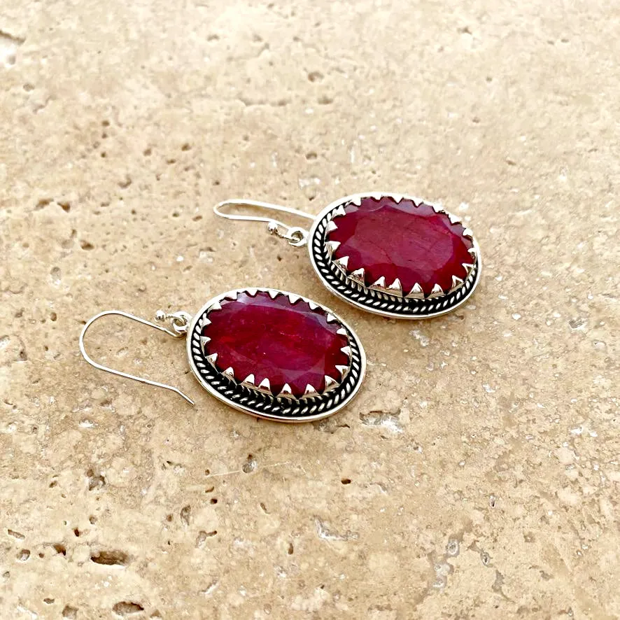Ruby Quartz Earrings - Anjali
