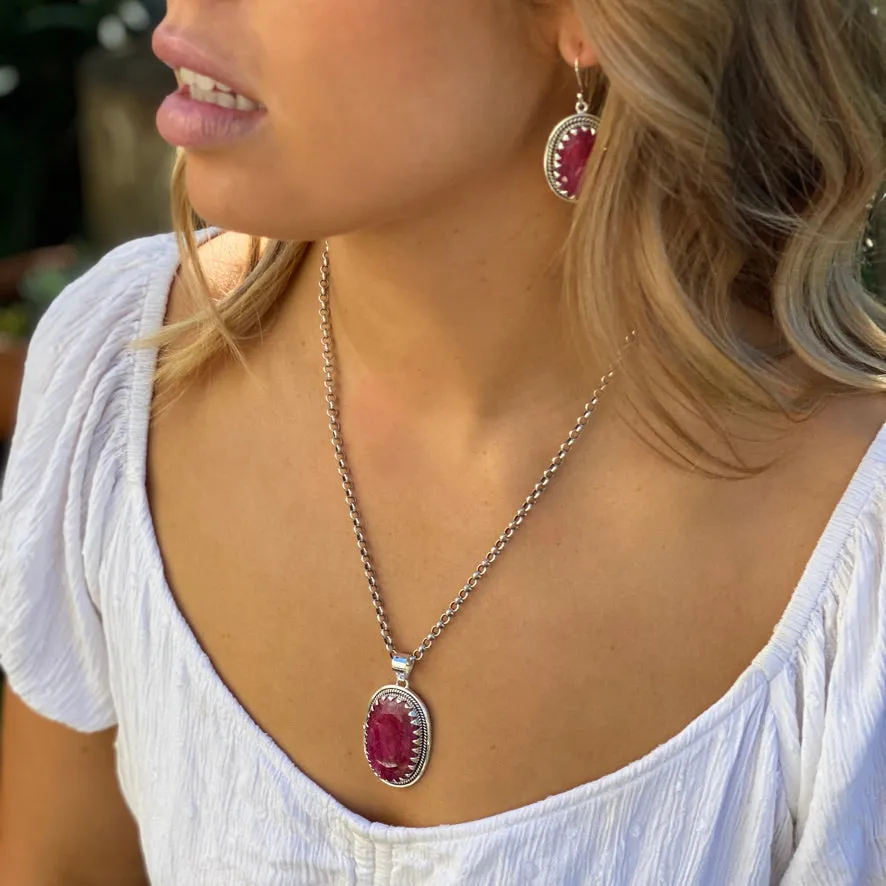 Ruby Quartz Earrings - Anjali