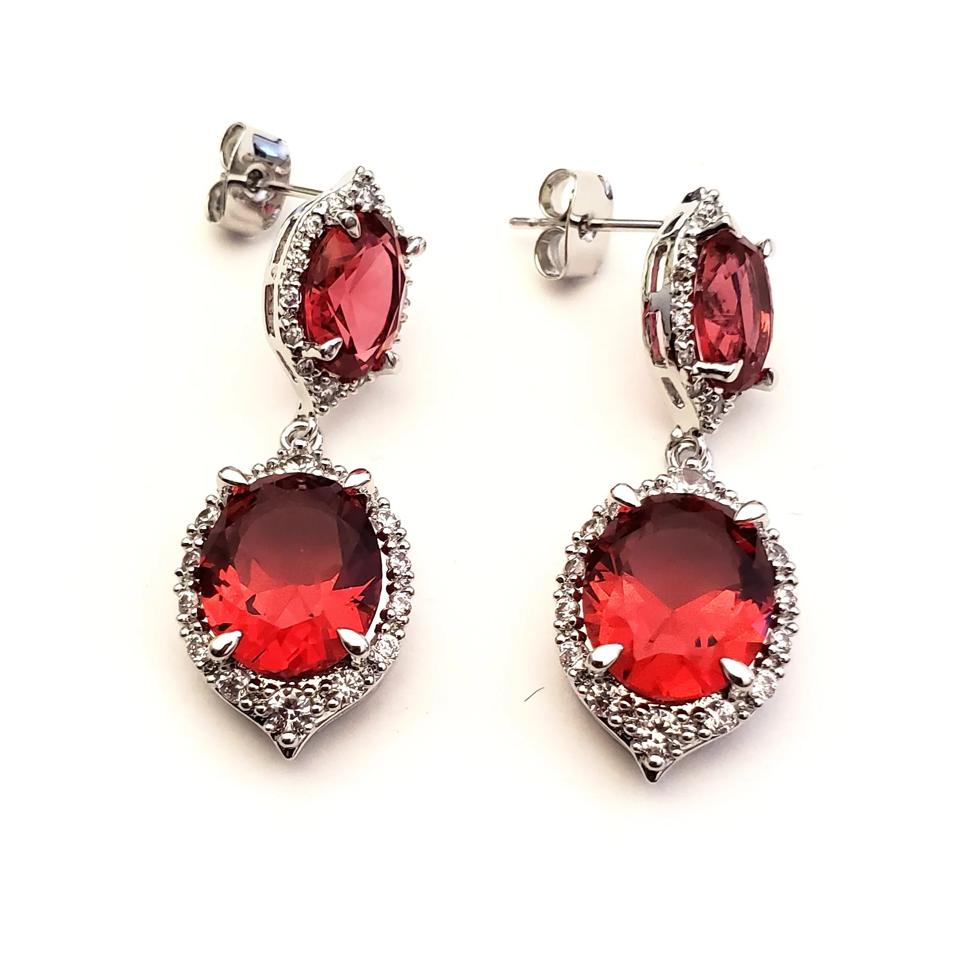 Ruby Red Jewelry Set for Valentines Bride or Prom