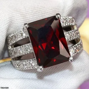 Ruby Zircon Layered Ring