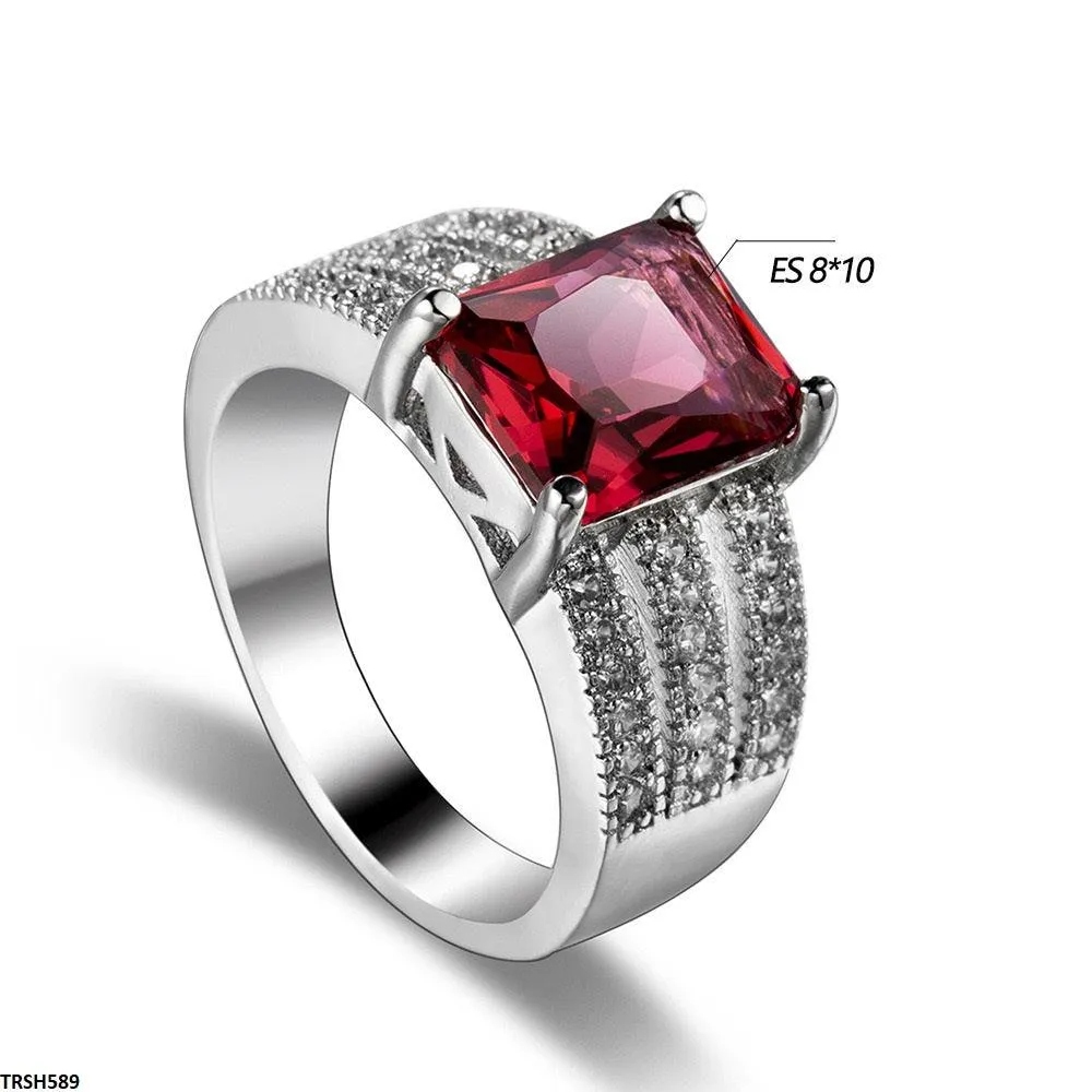 Ruby Zircon Layered Ring