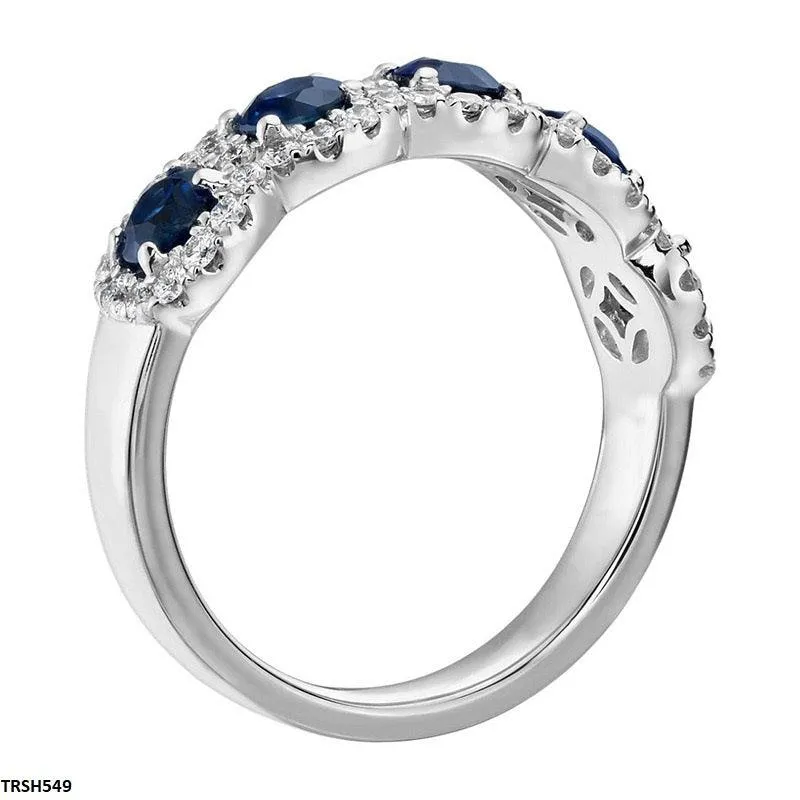 Sapphire Band Zircon Ring