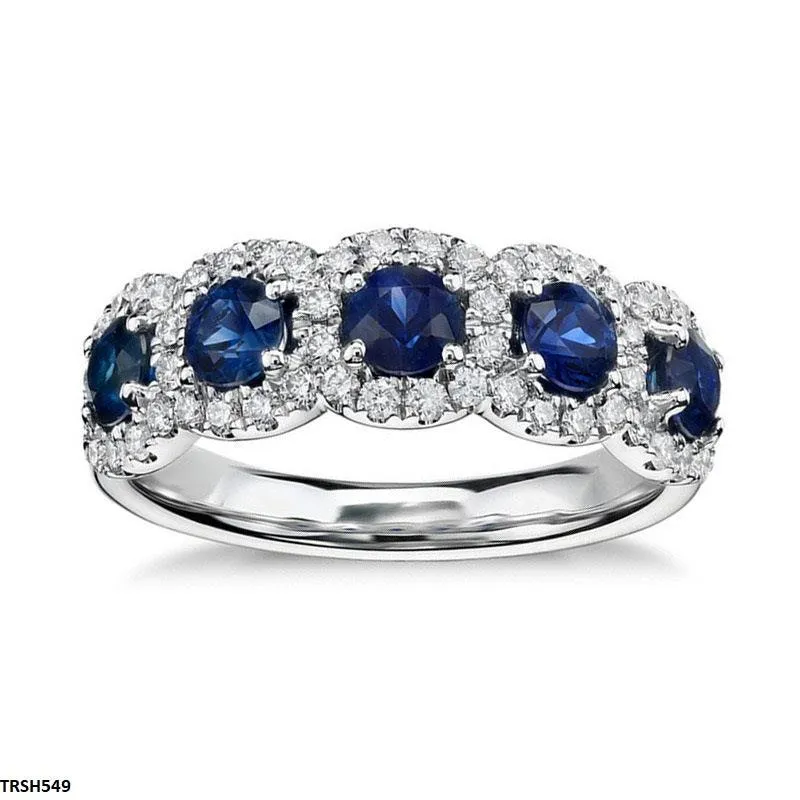 Sapphire Band Zircon Ring