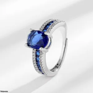 Sapphire Oval/Square Layered Ring