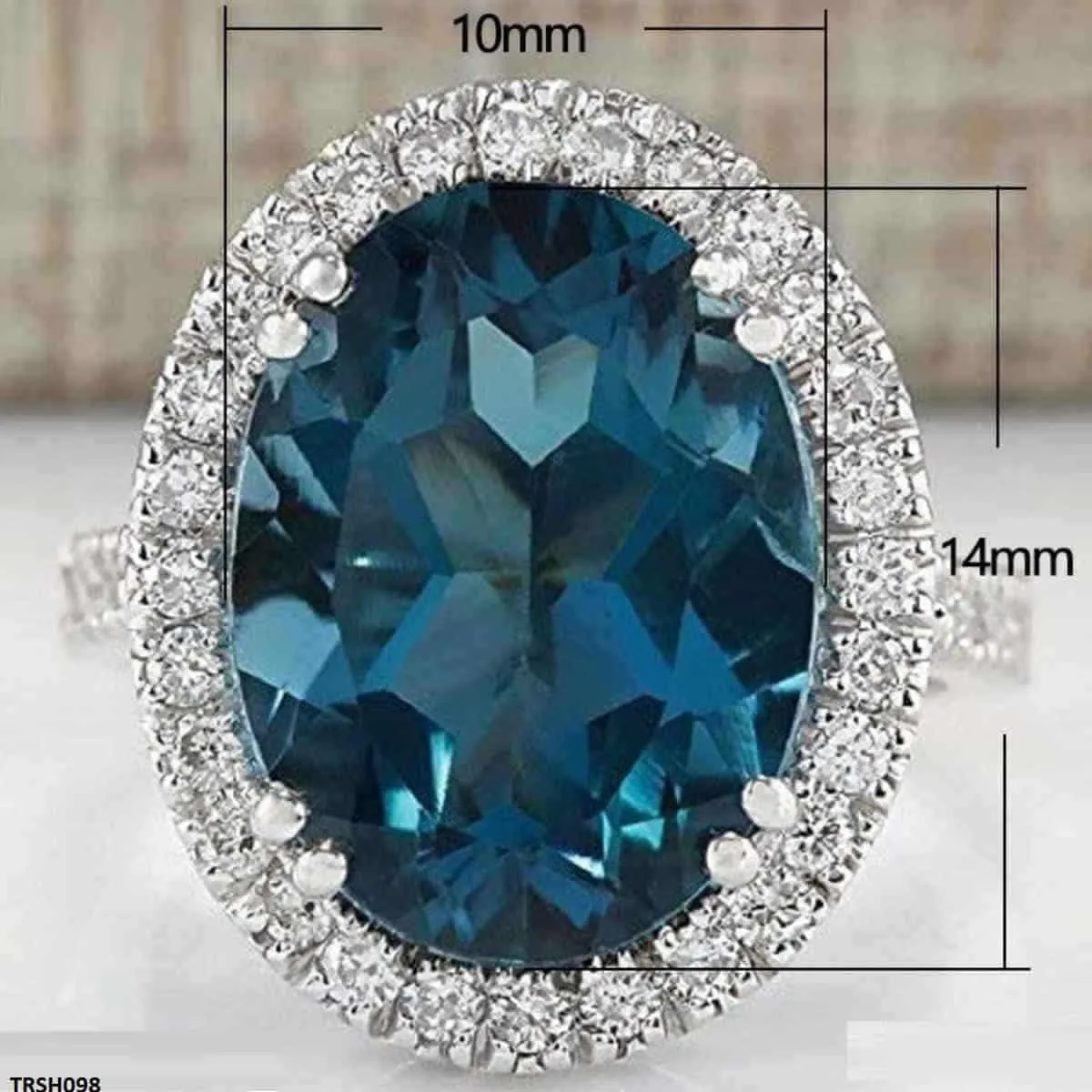 Sapphire Zircon Oval Ring