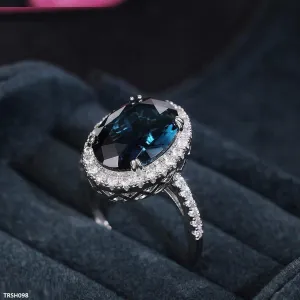 Sapphire Zircon Oval Ring