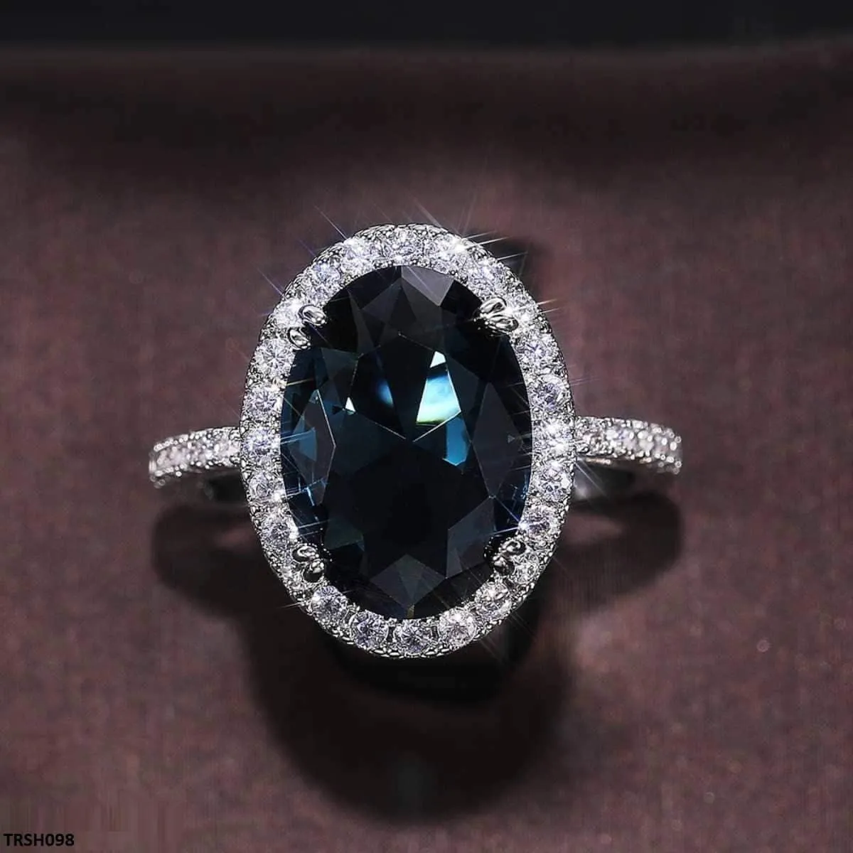 Sapphire Zircon Oval Ring