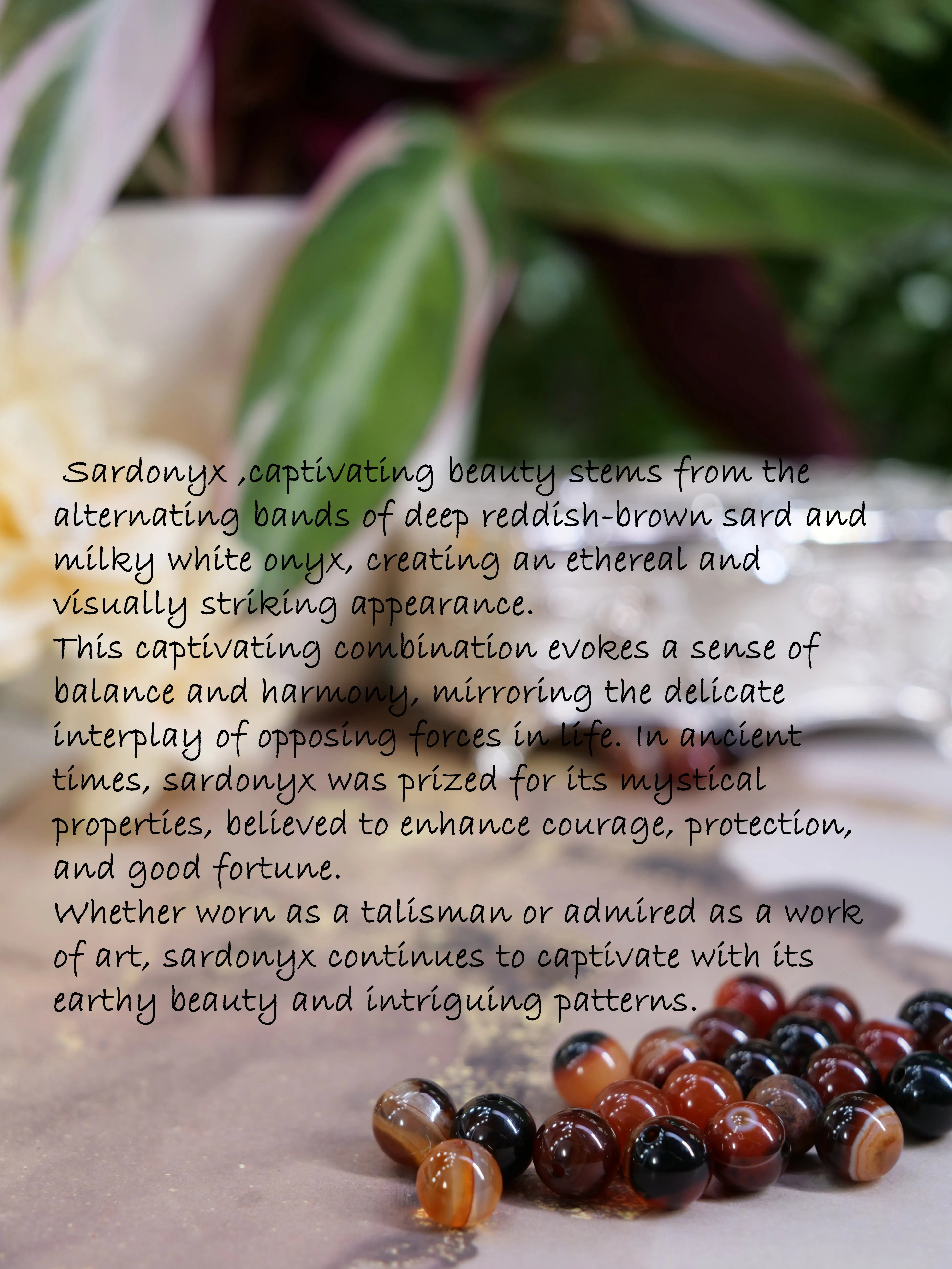 Sardonyx 8mm Beaded Natural Gemstone Elastic Bracelet, Genuine Top Grade Gift Jewelry, Men Women Fashion Crystal Energy Jewellery