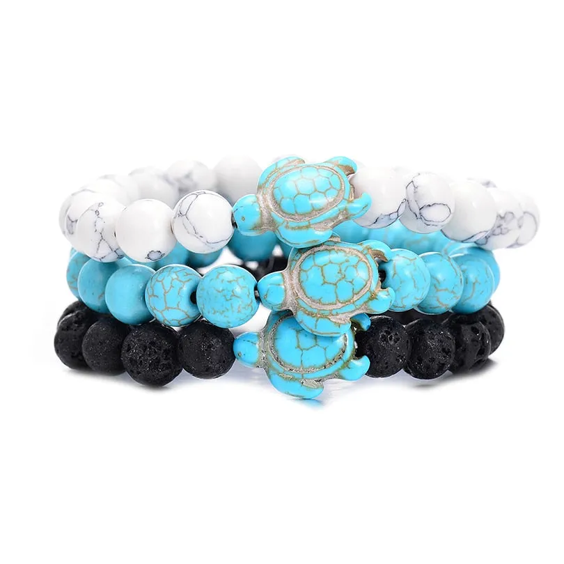 Save Sea Turtle Jewelry | Classic Stone Sea Turtle Bracelet