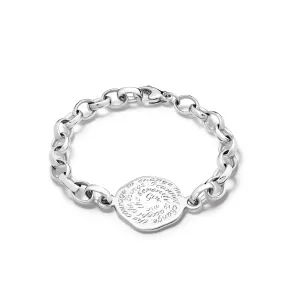 Serenity Prayer Quote Bracelet Silver