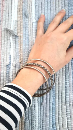 Set x3 Silver Bangles