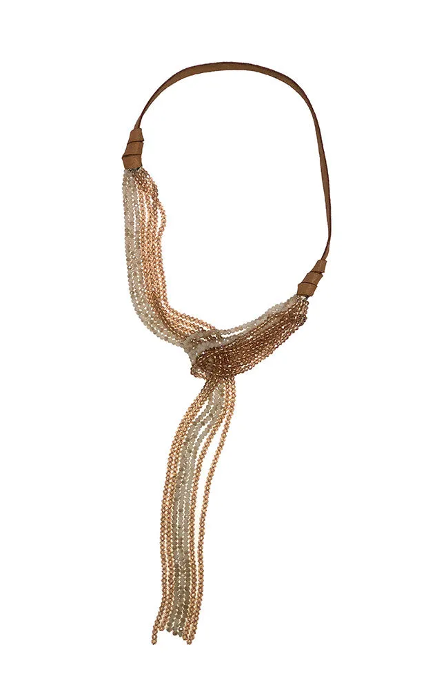 Seven String Brwn, Beige Necklace