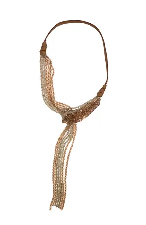 Seven String Brwn, Beige Necklace