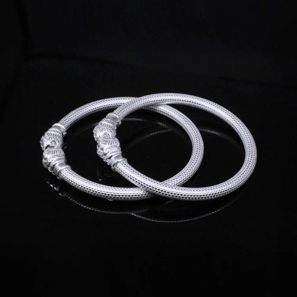 Silver Bangle Bracelet Pair - 5.5 CM