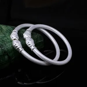 Silver Bangle Bracelet Pair - 5.5 CM
