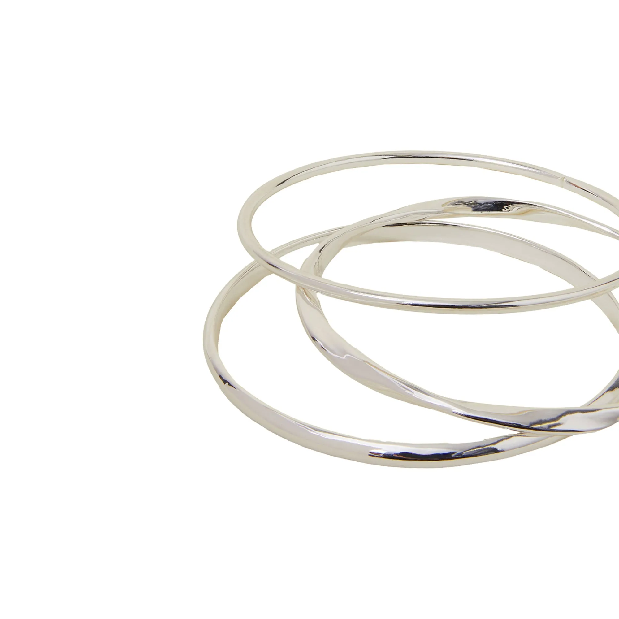 Silver Bangle Bracelets Set Of 3