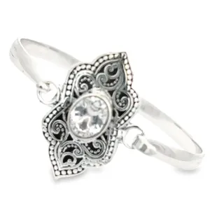 Silver Crystal Filigree Bracelet