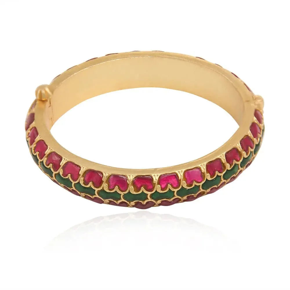 Silver kundan bangle