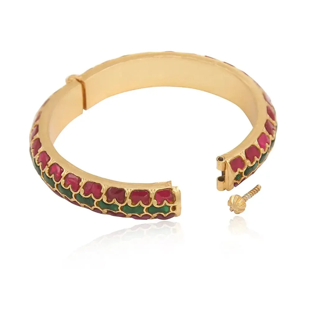 Silver kundan bangle