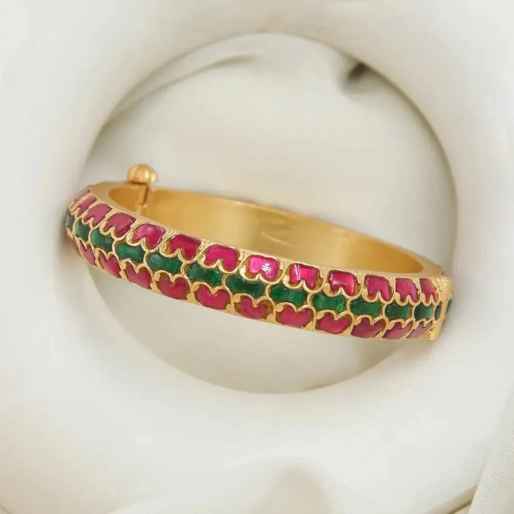 Silver kundan bangle