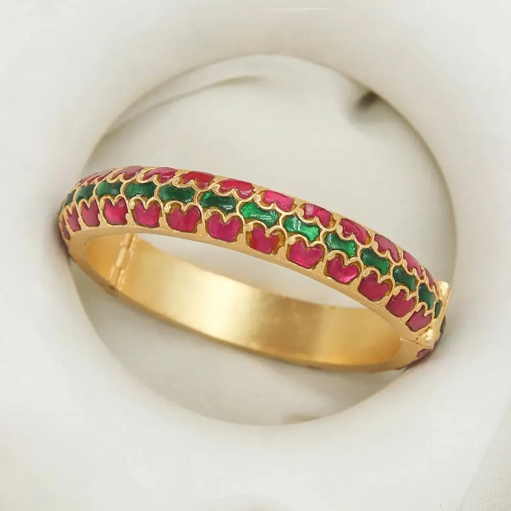 Silver kundan bangle