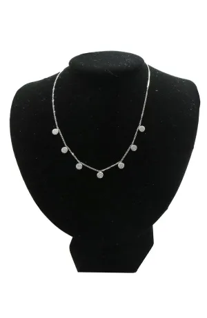 Silver Necklace Crys Stations