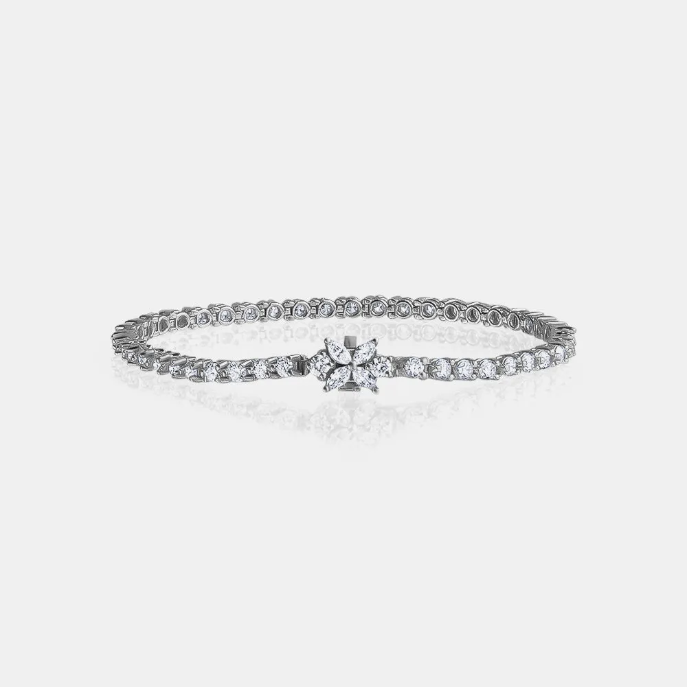 Single Prong Tennis Bracelet with Marquise Shape Clasp