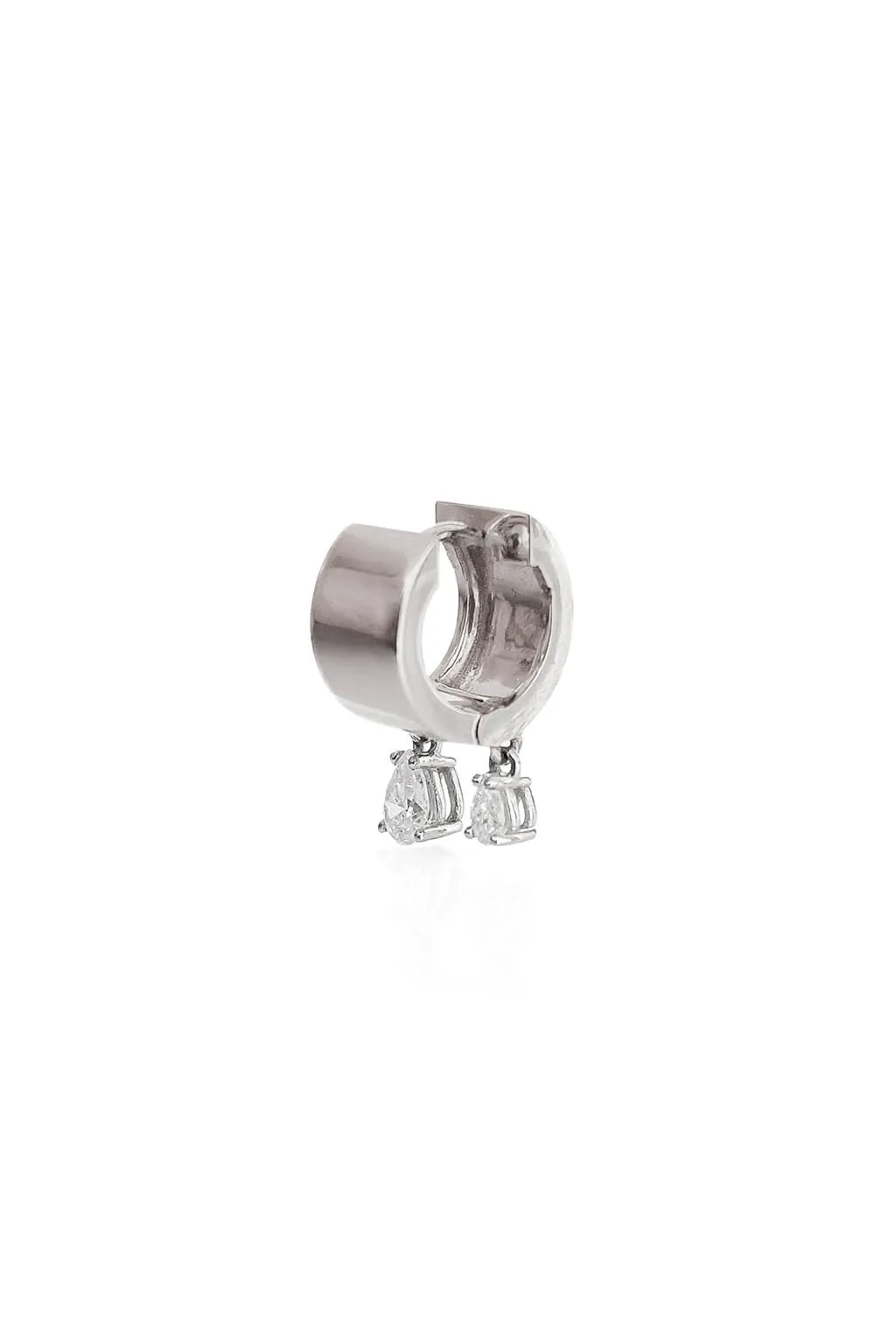 Small Tube Drops gold earring