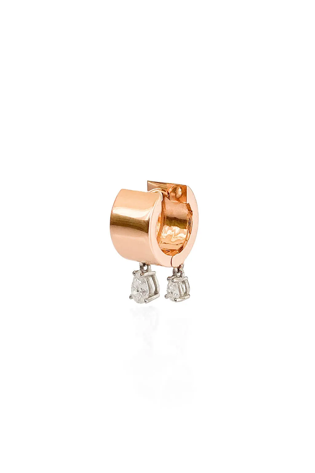 Small Tube Drops gold earring