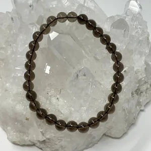 Smoky Quartz 6mm Round Bracelet