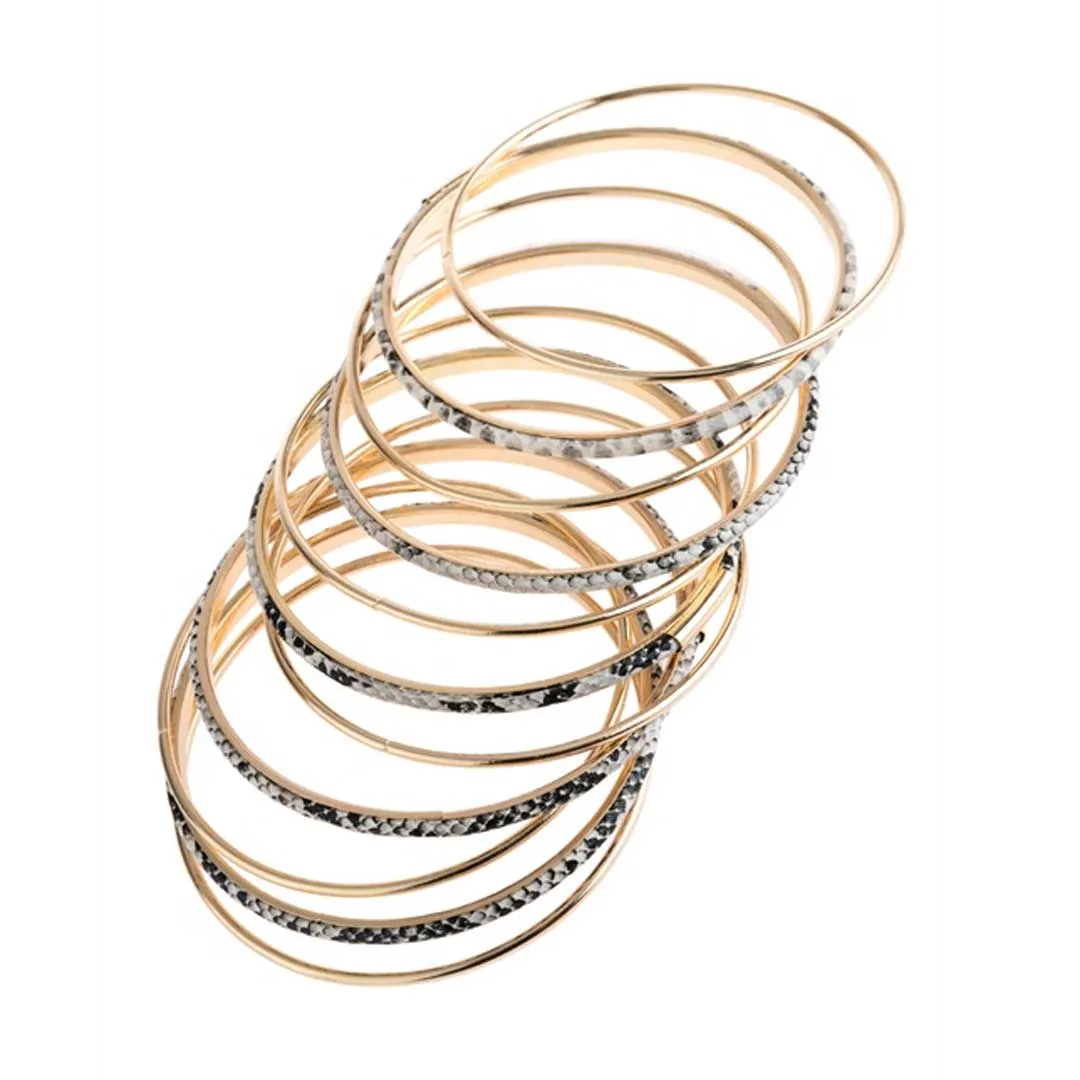 Snake Print Bangles Bracelet Set