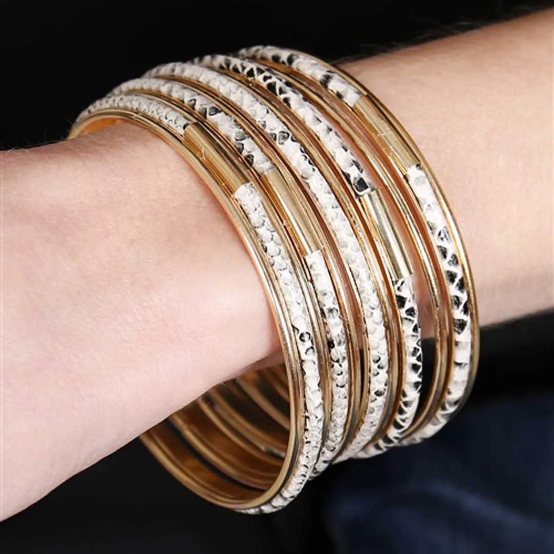 Snake Print Bangles Bracelet Set