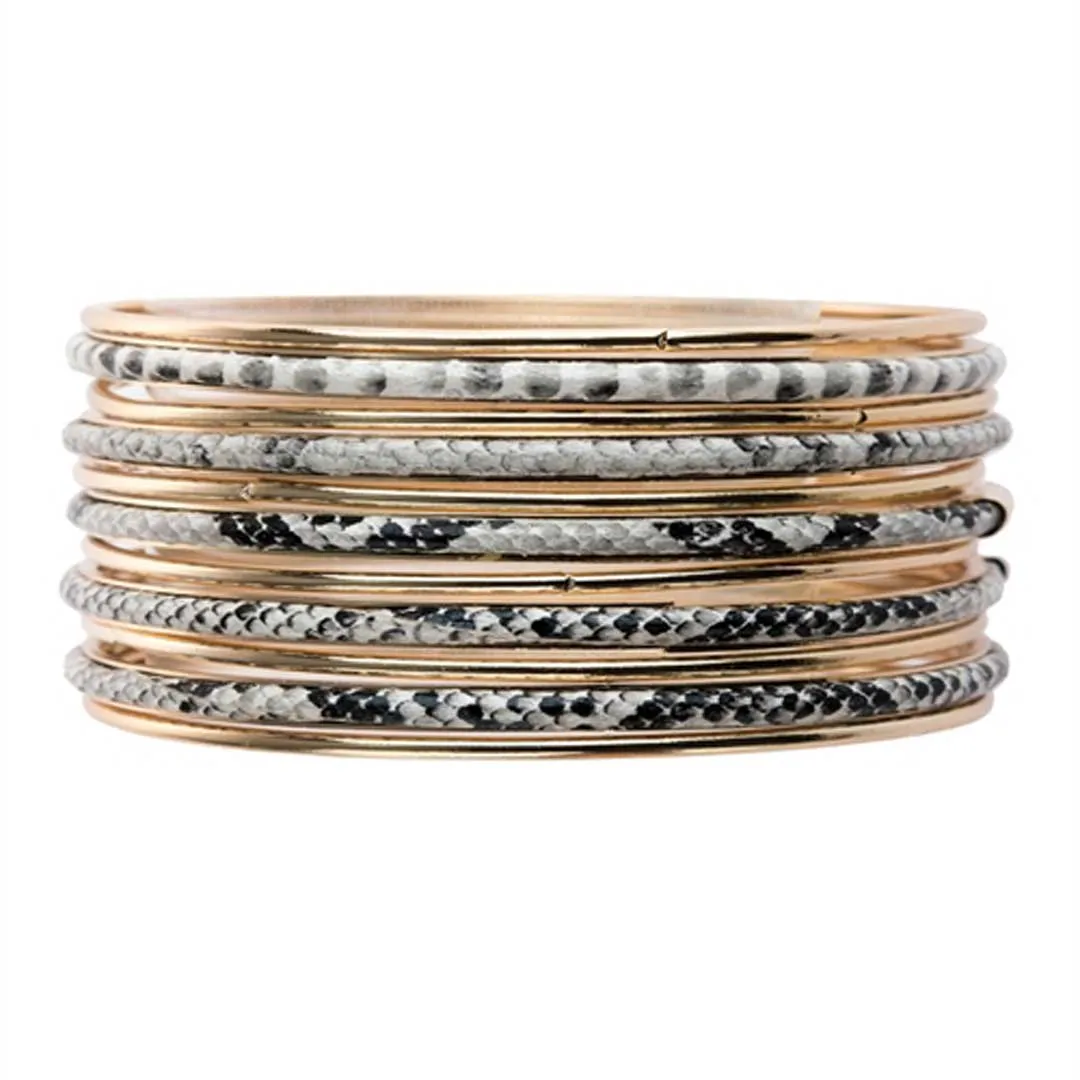 Snake Print Bangles Bracelet Set