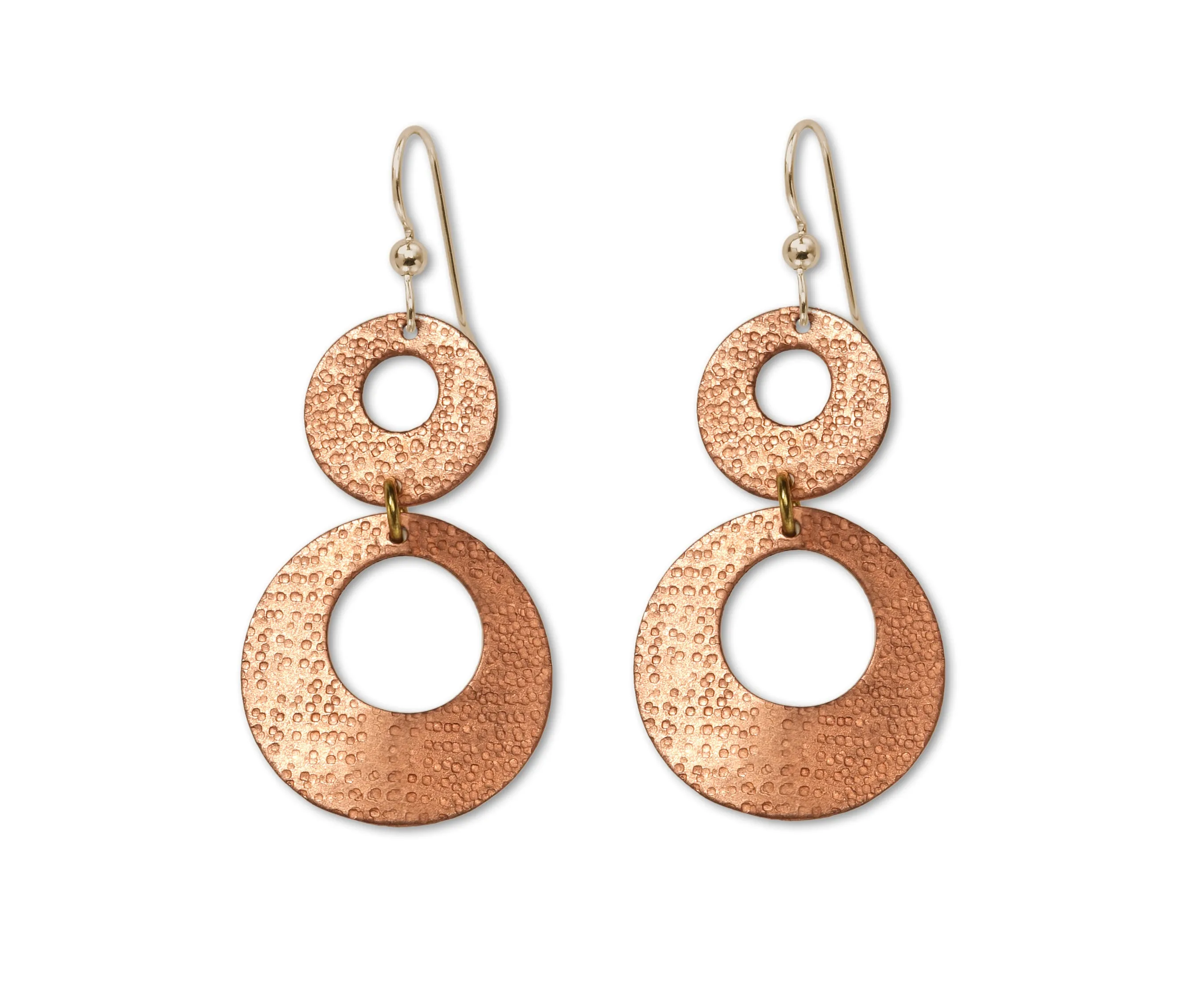 SOLAR LARGE Light Weight Aluminum Circle Dangle Earring from the SCULPTURAL Collection