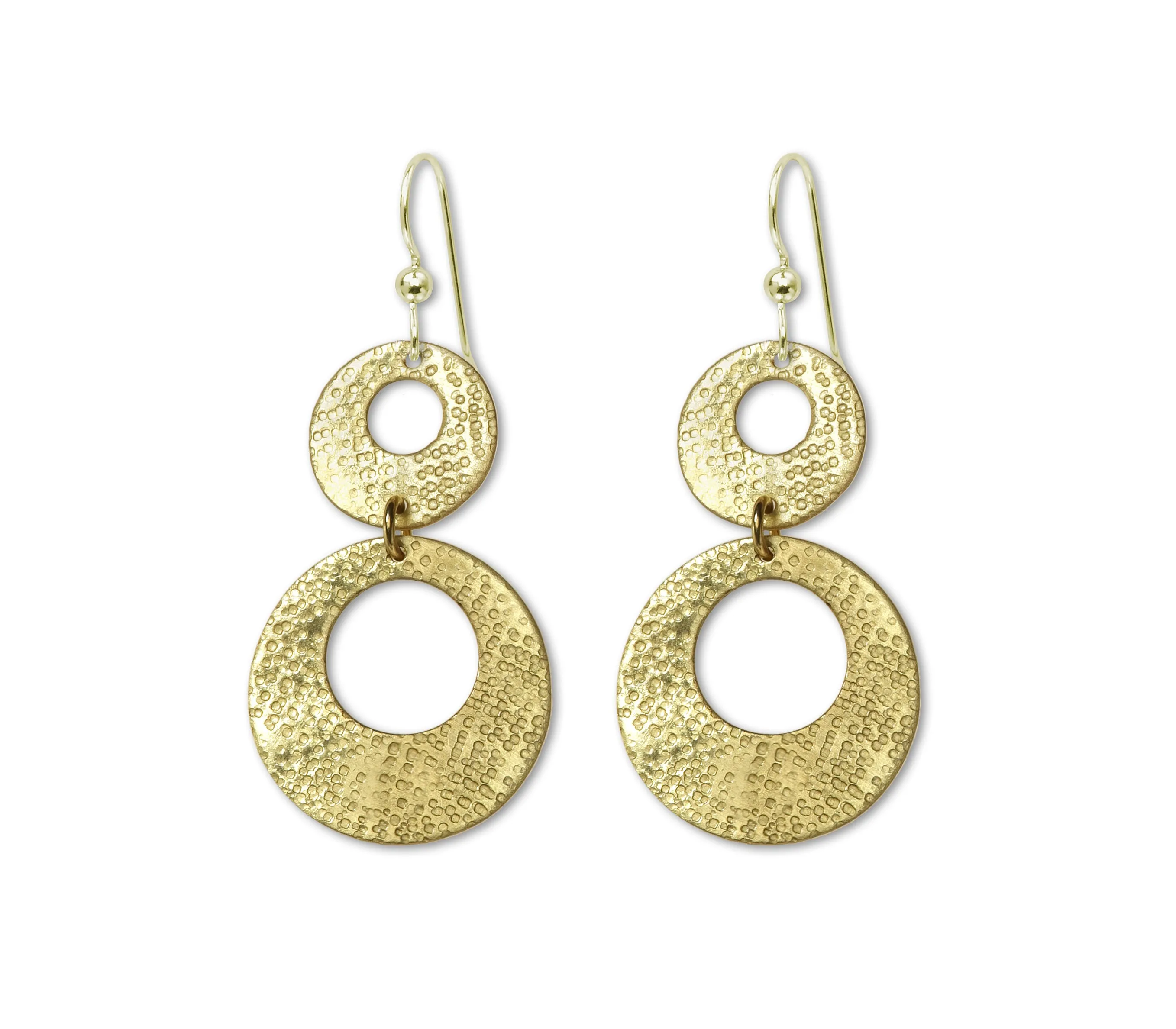 SOLAR LARGE Light Weight Aluminum Circle Dangle Earring from the SCULPTURAL Collection