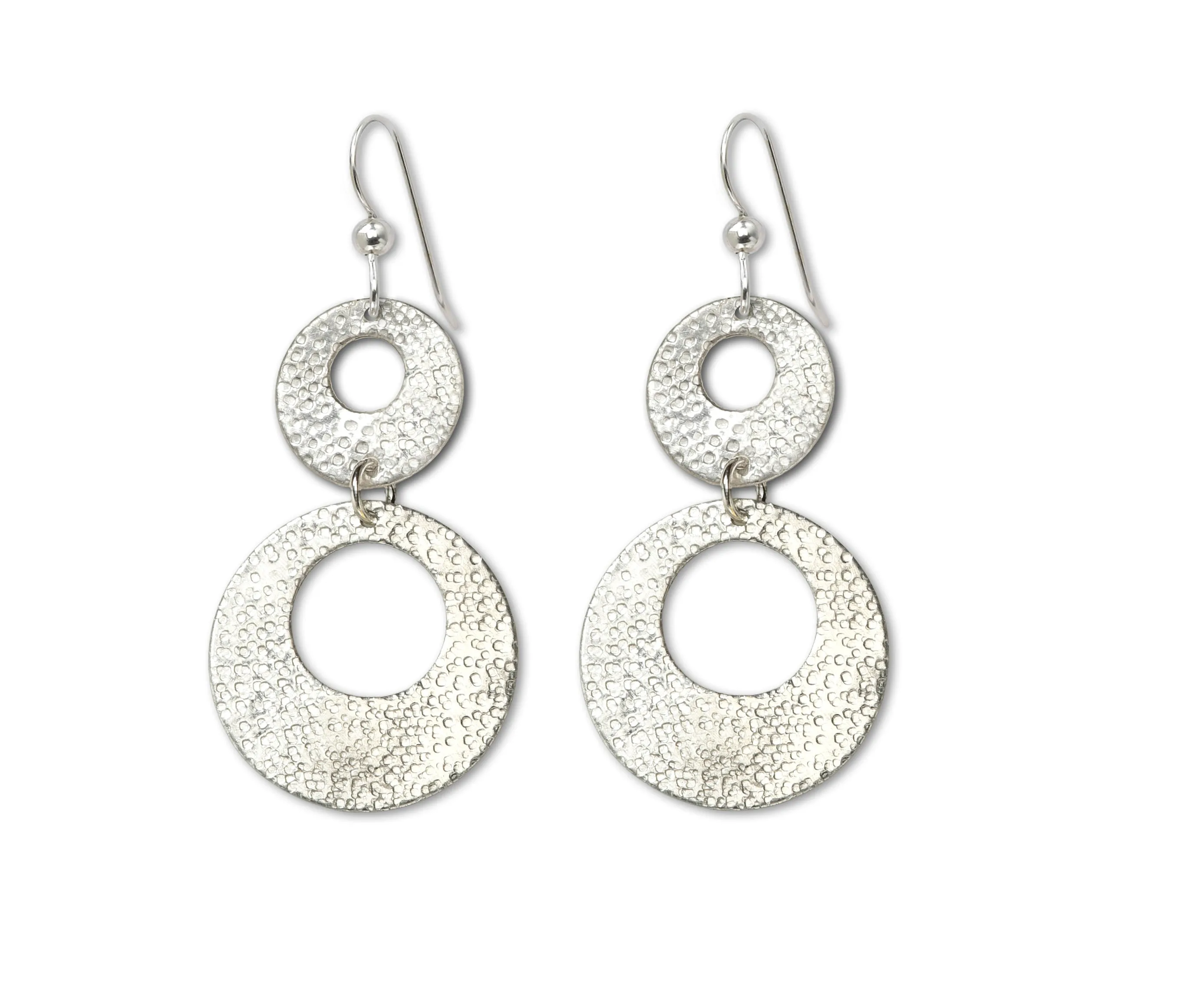 SOLAR LARGE Light Weight Aluminum Circle Dangle Earring from the SCULPTURAL Collection