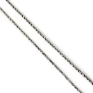 Solid Italian Sterling Silver Rope-Link Chain Necklace