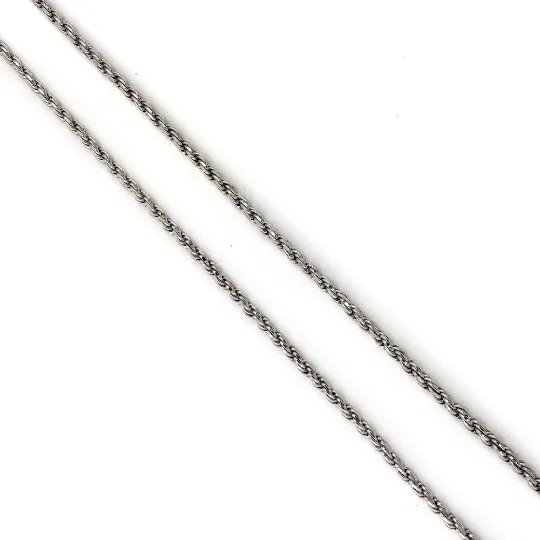 Solid Italian Sterling Silver Rope-Link Chain Necklace
