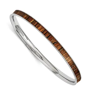 Stainless Steel Brown and Black Enameled Bangle