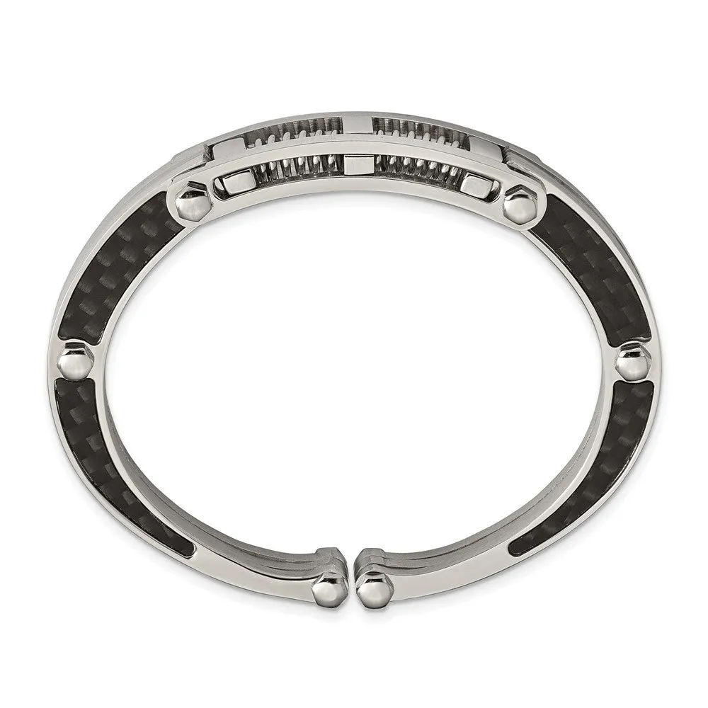 Stainless Steel Brushed and Polished Carbon Fiber Inlay