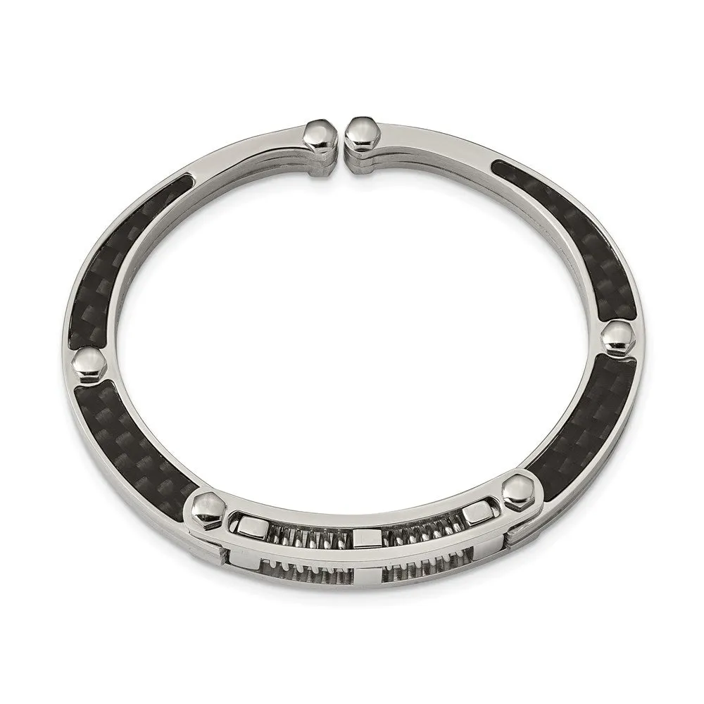Stainless Steel Brushed and Polished Carbon Fiber Inlay