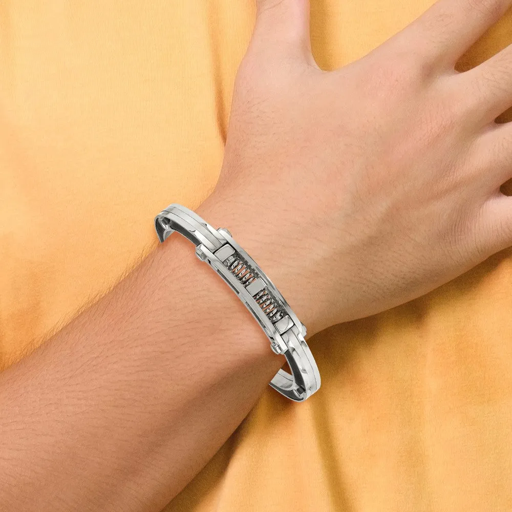 Stainless Steel Brushed and Polished Carbon Fiber Inlay