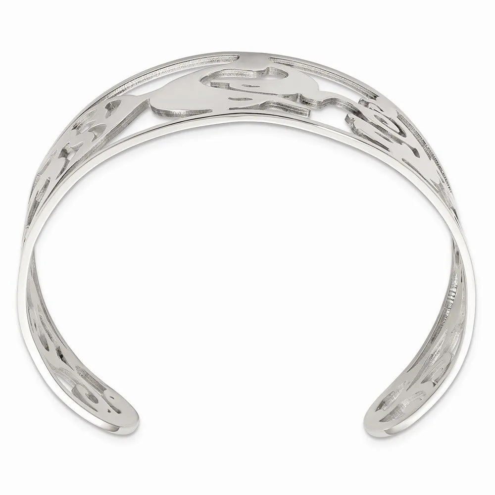 Stainless Steel Dolphins Cuff Bangle