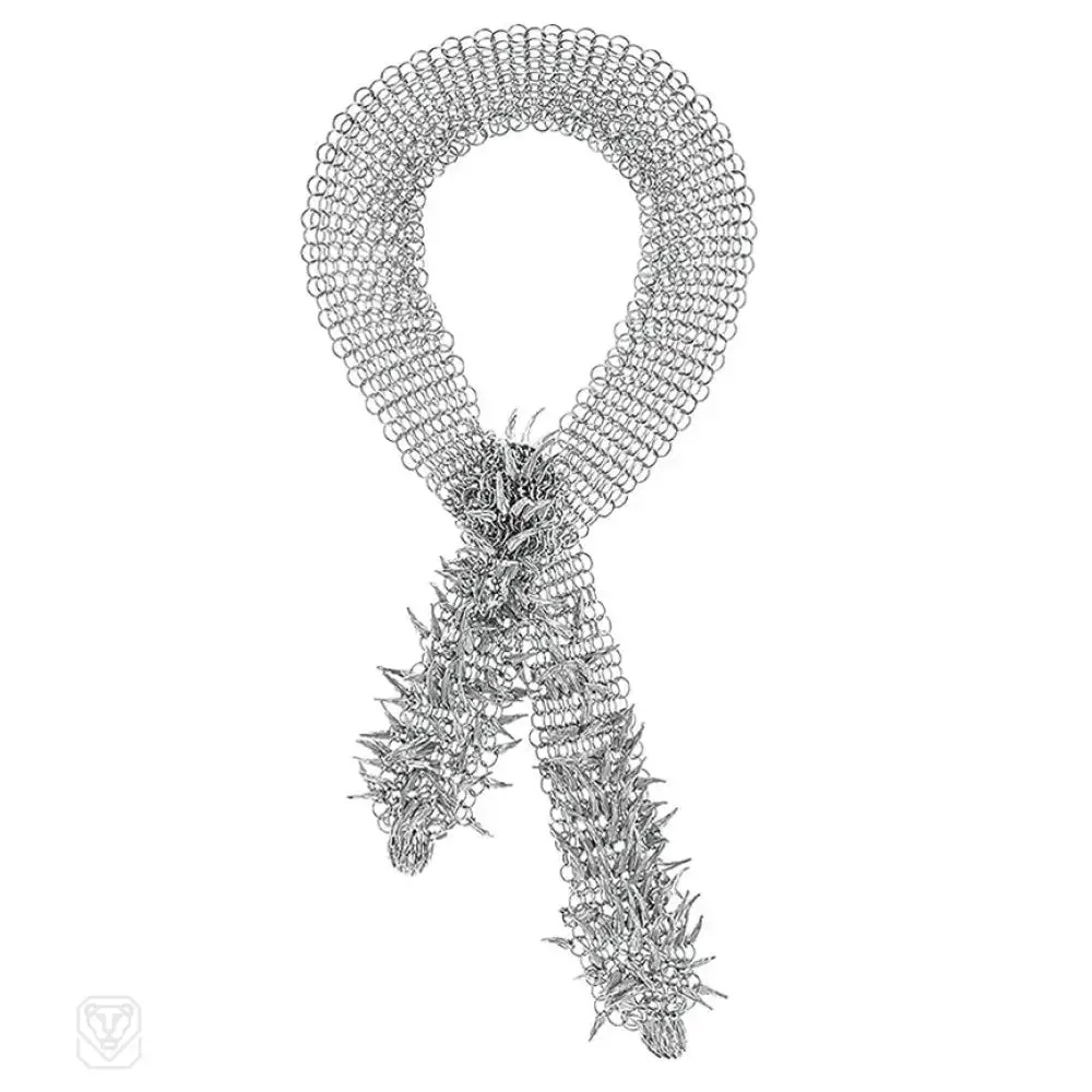 Stainless steel lariat with bear claw terminals