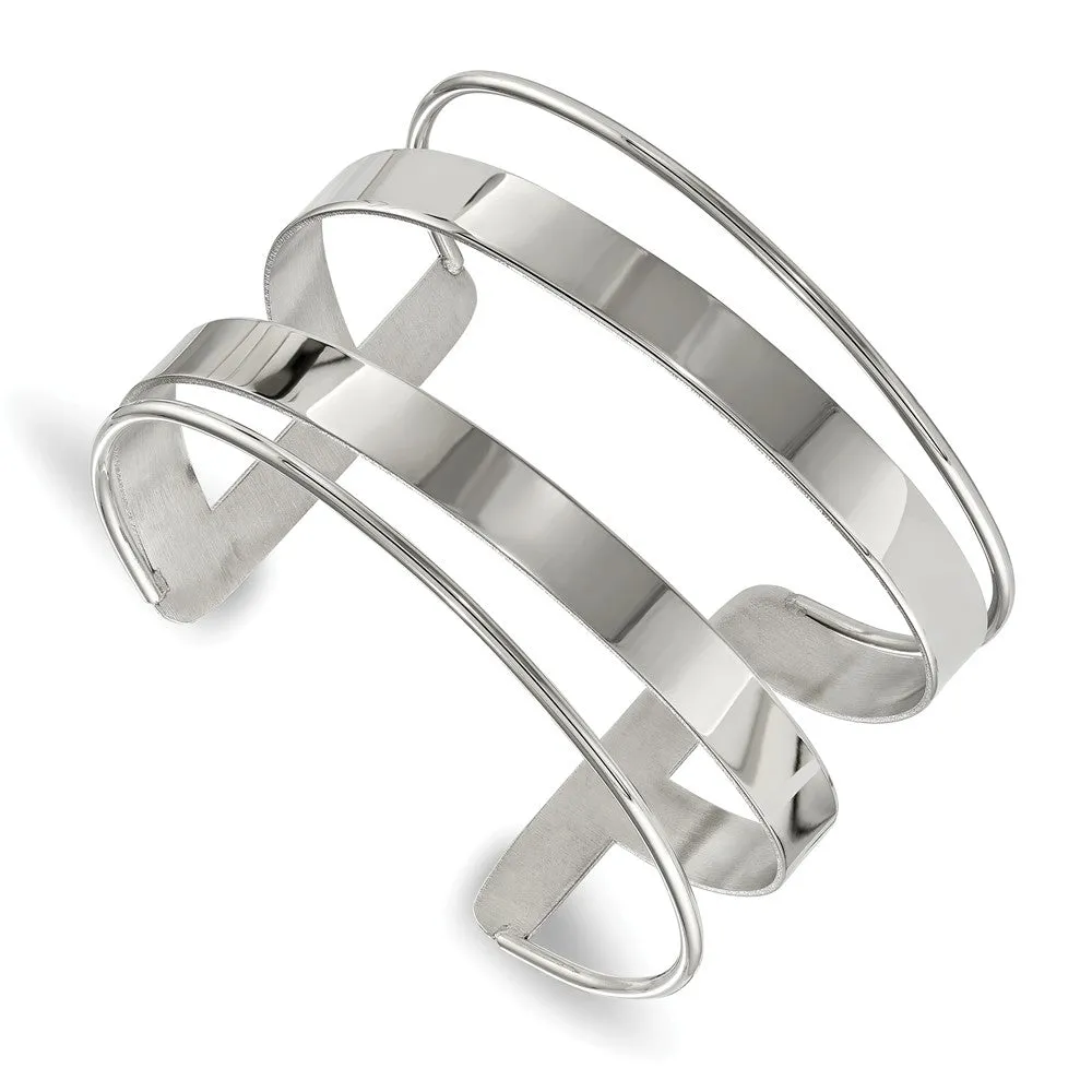 Stainless Steel Polished 45.00mm Cuff Bangle