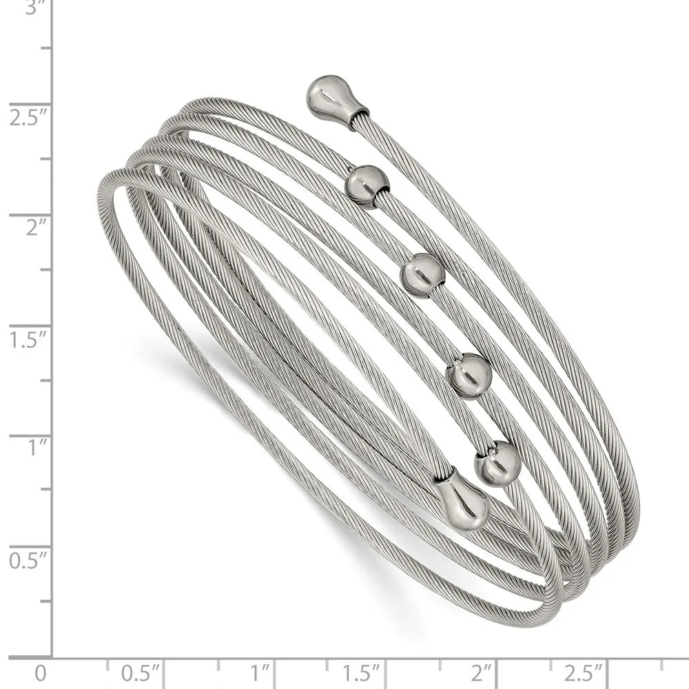 Stainless Steel Polished Flexible Coil Bangle